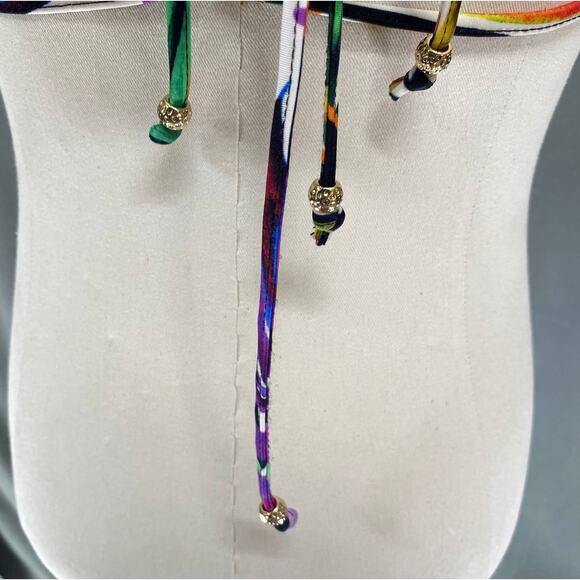 MILLY CABANA Tropical Triangle Bikini Top Size XS Leaf Print - Picture 6 of 6